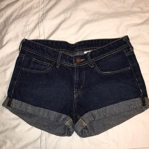 Blue denim shorts